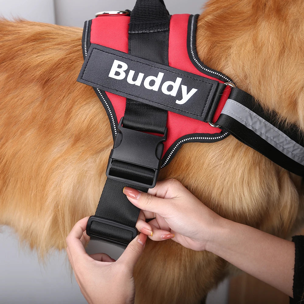 Personalized Dog Harness NO PULL Reflective Breathable Pet Harness Vest For Small Large Dog outdoor Walk Training Accessories