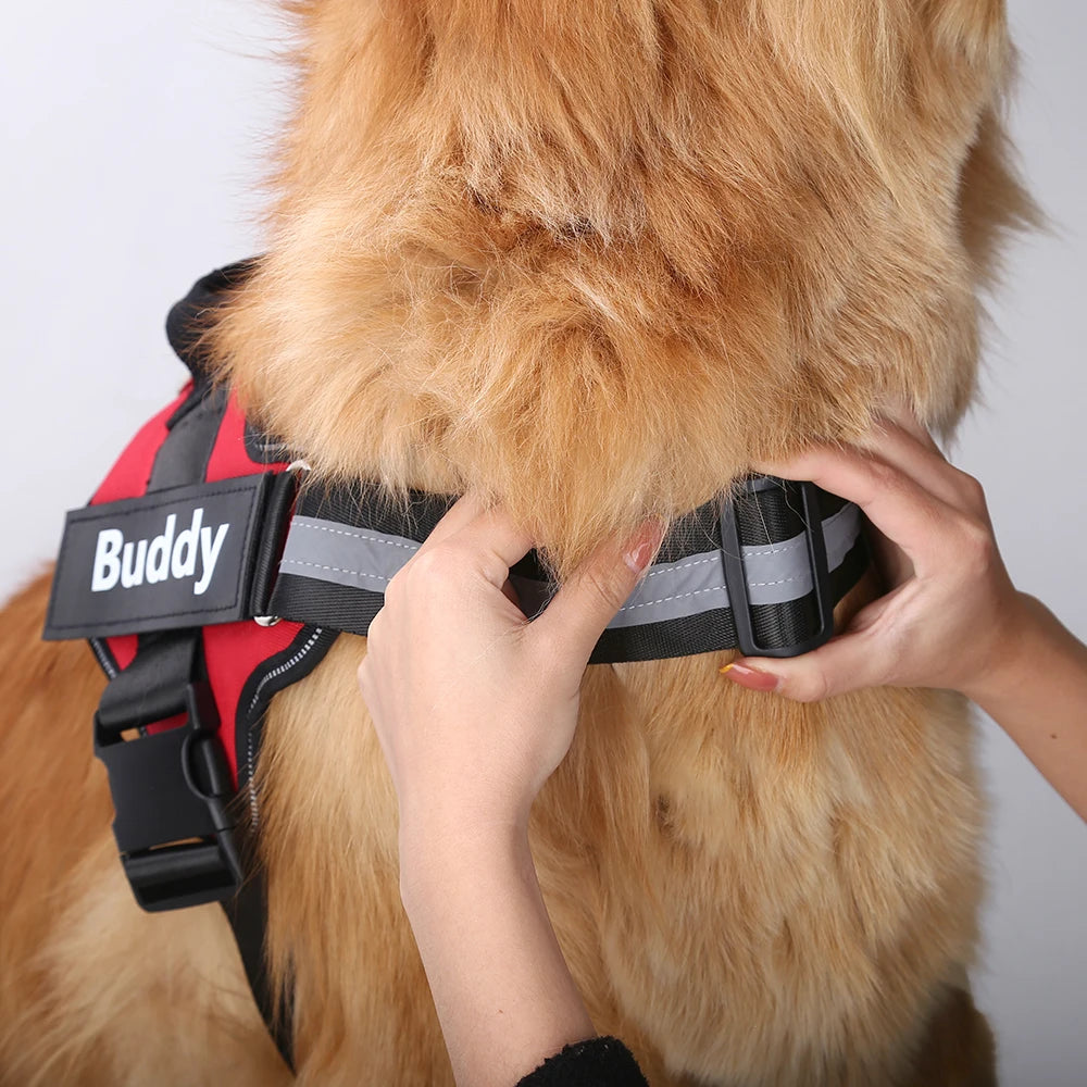 Personalized Dog Harness NO PULL Reflective Breathable Pet Harness Vest For Small Large Dog outdoor Walk Training Accessories