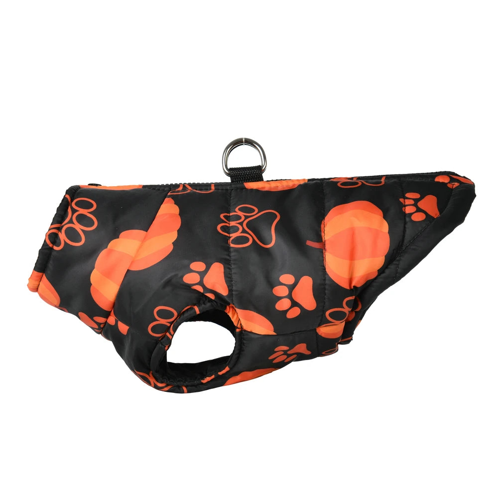 Halloween Print Waterproof Jacket For Small - Medium Dogs and Cats , Pumpkin Picking, Trick or treating or Partying!