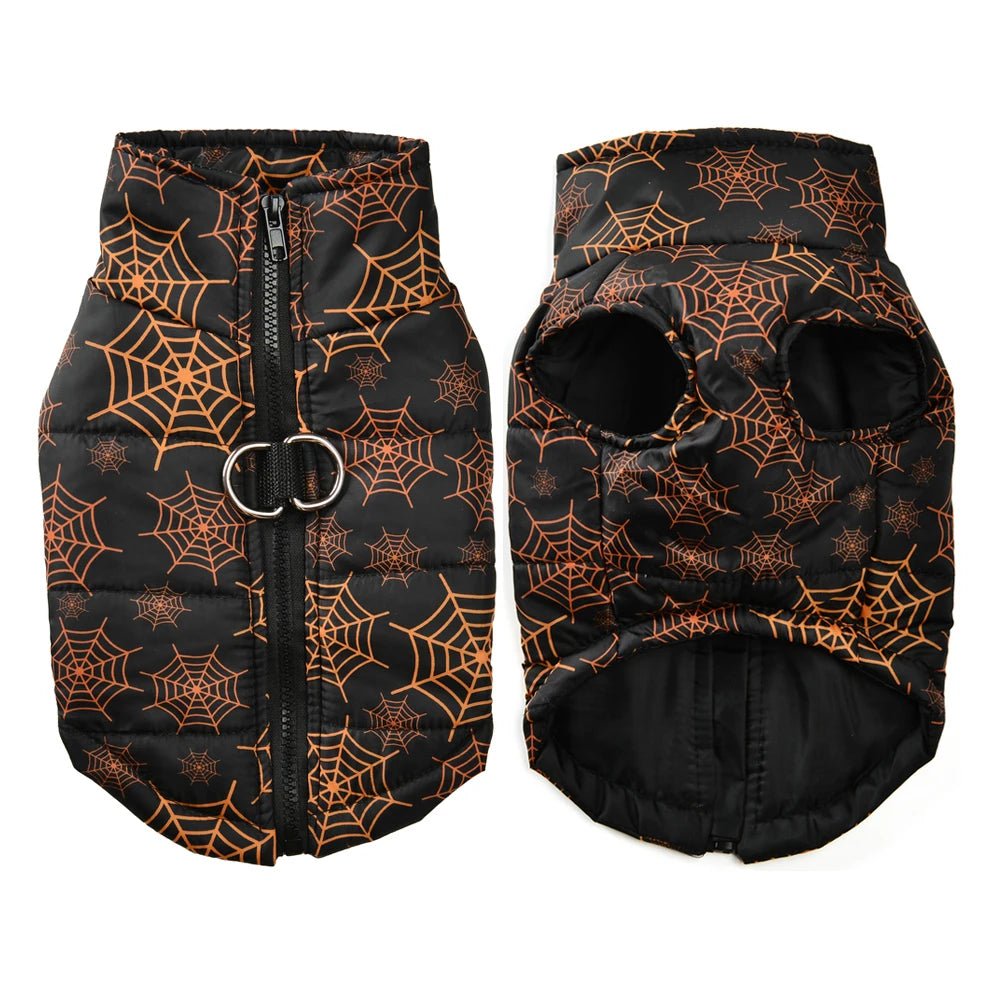 Halloween Print Waterproof Jacket For Small - Medium Dogs and Cats , Pumpkin Picking, Trick or treating or Partying!