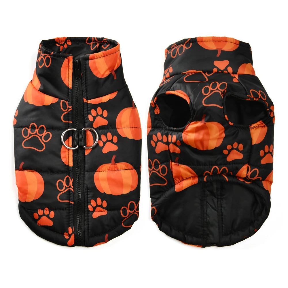 Halloween Print Waterproof Jacket For Small - Medium Dogs and Cats , Pumpkin Picking, Trick or treating or Partying!